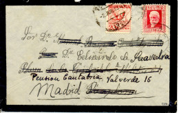 Pamplona A Madrid 1933 Carta Por URGENTE Dorso Ambulante Y Llegada Edifil 676 Ver 2 Scan - Special Delivery