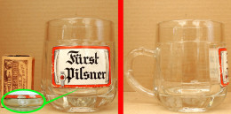 Ancien VERRE ÉMAILLÉ à Bière Publicitaire Chope FÜRST PILSNER Belgique - Bicchieri