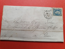 Lettre Avec Texte De Paris Pour Le Havre En 1867 - Réf 223 - 1849-1876: Classic Period