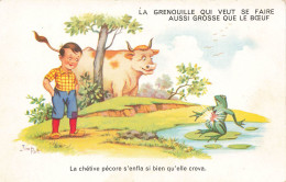 Fables De La Fontaine * La Grenouille Qui Veut ... Boeuf * Frog * CPA Illustrateur Jim PATT Patt * Fable Fables - Fiabe, Racconti Popolari & Leggende