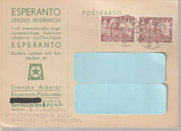 AKEO 108 Esperanto Card Sweden - Workers Association - Circulated 1961 - Karto El Svedio - Esperanto