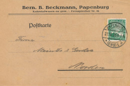 FIRMENKARTE    PAPENBURG = BERN.B.BECKMANN - KOLONIALWAREN EN GROS     2 SCANS - Papenburg