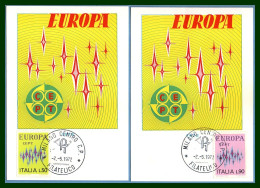 Carte Maximum Europa 1972 Italy Italie Yv. N° 1099 1100 (voir !) - 1972