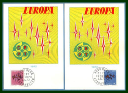 Carte Maximum Europa 1972 Suisse Helvetia Switzerland Yv. N° 899 900 (voir !) - 1972