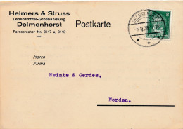 FIRMENKARTE   DELMENHORST = HELMERS & STRUSS - LEBENSMITTEL - GROSSHANDLUNG     2 SCANS - Delmenhorst