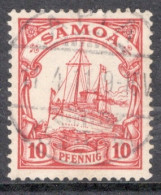 Germany Samoa  1900 Single 10pf Yacht Definitive Stamp In Fine Used - Samoa