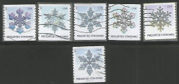 USA 2013 Snowflakes Presorted Standard SC.# 4808/12 Cpl 5v Set REALLY Used + SC. # 4810 With Coil Number REALLY Used - Rollen