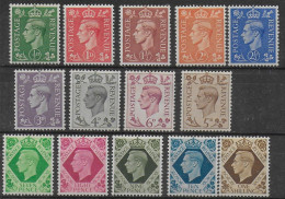 Gran Bretaña  209/222 * Charnela. 1937 Sin 221a - Unused Stamps