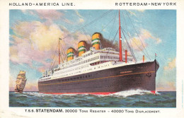 T.s.s. STATENDAM * Bateau Paquebot Commerce * Ligne Holland America Line * Statendam * CPA Illustrateur - Piroscafi