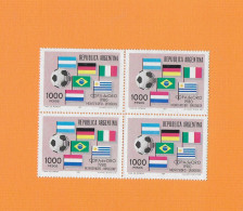 ARGENTINIEN  1981  MNH (**)  Mi.-Nr. 1502 (Viererblock) = Fußball-Goldpokal Uruguay= - Soccer American Cup