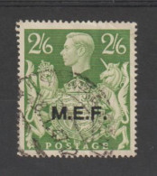 M.E.F. -  OCCUPAZ. BRITANNICA:  1943/47  SOPRASTAMPATO  -  2/6  VERDE  GIALLO  US. -  SASS. 14 - Occup. Britannica MEF