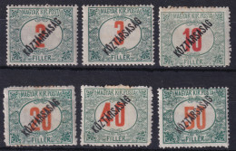 HUNGARY 1918/19 - MLH - Sc# J45-J50 - Complete Set - Taxe - Port Dû (Taxe)