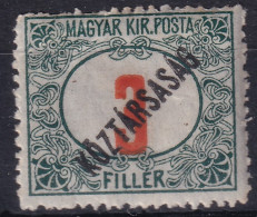 HUNGARY 1918/19 - MLH - Sc# J46 - Taxe - Impuestos