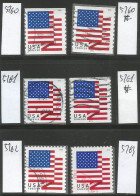 USA 2018 National Flag Micro USPS Forever Rate - Cpl 4v Set SC.#5260/63 In VFU Condition + Cpils With PLATE # !!!!! - Coils & Coil Singles