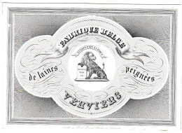 "Carte Porcelaine" Porseleinkaart, 107x73mm, Fabrique Belge De Laines Peignées, Verviers - Porzellan