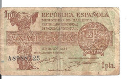 ESPAGNE 1 PESETA 1937 VF P 94 - 1-2 Pesetas