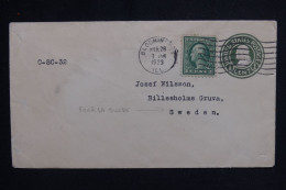 ETATS UNIS - Entier Postal + Complément De Bloominston Pour La Suède En 1923 - L 143369 - 1921-40