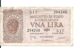 ITALIE 1 LIRE 1944 VF P 29 B - Regno D'Italia – 1 Lira