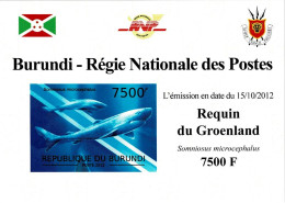 BURUNDI 2012 Mi 2639B GREENLAND SHARK MINT IMPERFORATED MINIATURE SHEET ** - Blocchi & Foglietti