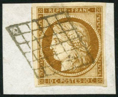 Obl./fragment N°1 10c Bistre - TB - 1849-1850 Ceres