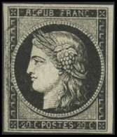 ** N°3 20c Noir S/jaune - TB - 1849-1850 Ceres