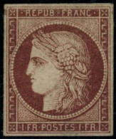 * N°6A 1F Rouge-brun, Nuance Superbe Quasi SC, Signé Calves - TB - 1849-1850 Ceres