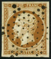Obl. N°9 10c Bistre-jaune - TB - 1852 Louis-Napoléon