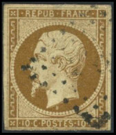 Obl. N°9 10c Bistre-jaune - TB - 1852 Louis-Napoleon