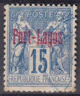 PORT LAGOS : 15c BLEU N° 3 OBLITERATION BLEUE PERLEE LEGERE - Gebraucht