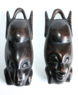 2 SCULPTURE COUPLE BAOULÉ / YOHOURÉ, MASQUE TOTEM TETE COTE D'IVOIRE ART AFRIQUE   (2903.13) - Art Africain