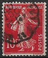 France Semeuse 10c N°138c Rouge écarlate Oblitéré En 1907 (signé) - Used Stamps