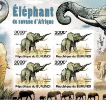 BURUNDI 2011 Mi 2036B AFRICAN SAVANNA ELEPHANT MINT IMPERFORATED MINIATURE SHEET ** - Blocchi & Foglietti