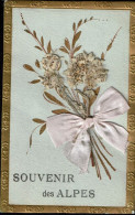 CPA Carte Postale En Relief Avec Ruban Et Fleurs France Souvenir Des Alpes   VM67007 - Rhône-Alpes
