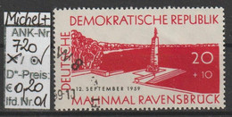 1959 - DDR - SM "Gedenkstätte Ravensbrück" 20+10 Pfg.rot - O Gestempelt - S.Scan  (720o 01 Ddr) - Gebraucht