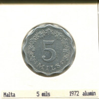 5 MILS 1972 MALTA Moneda #AS643.E - Malte