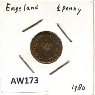 HALF PENNY 1980 UK GBAN BRETAÑA GREAT BRITAIN Moneda #AW173.E - 1/2 Penny & 1/2 New Penny