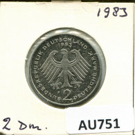 2 DM 1983 F K.SCHUMACHER BRD ALLEMAGNE Pièce GERMANY #AU751.F - 2 Mark