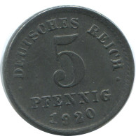 5 PFENNIG 1920 D ALLEMAGNE Pièce GERMANY #AE320.F - 5 Renten- & 5 Reichspfennig