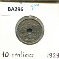 10 CENTIMES 1929 FRENCH Text BELGIQUE BELGIUM Pièce #BA296.F - 10 Centimes