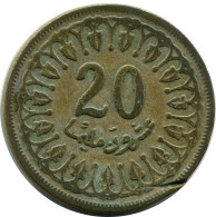 20 MILLIMES 1960 TUNISIE TUNISIA Islamique Pièce #AH876.F - Tunisie