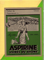 PROTEGE CAHIER  : Pharmacie  Aspirine "USINES DU RHONE " - Protège-cahiers