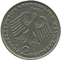 2 DM 1973 D T.HEUSS WEST & UNIFIED GERMANY Coin #AG236.3.U - 2 Mark