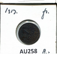1 CENT 1917 NETHERLANDS Coin #AU258.U - 1 Centavos