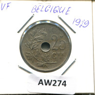 25 CENTIMES 1929 FRENCH Text BELGIUM Coin #AW274.U - 25 Cents