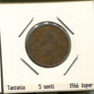 5 CENTI 1966 TANZANIA Coin #AS358.U - Tanzanía