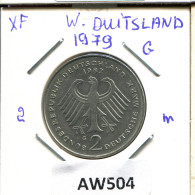 2 DM 1979 G K.SCHUMACHER WEST & UNIFIED GERMANY Coin #AW504.U - 2 Marcos