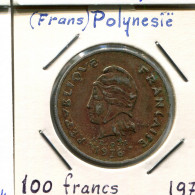 100 FRANCS 1976 FRENCH POLYNESIA Colonial Coin #AM515 - Polynésie Française