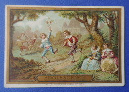 Rare  CHROMO  Aiguebelle.  Dorures    Cours De La Vie   Adolescence  Jeux  D'enfants - Aiguebelle