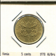 5 CENTS 1978 KENIA KENYA Münze #AS330.D - Kenia