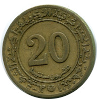 20 CENTIMES 1972 ALGERIEN ALGERIA Münze #AP494.D - Algérie